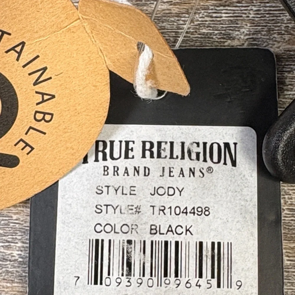 True Religion “Jody” Sling Bag | Black Logo Lined Crossbody